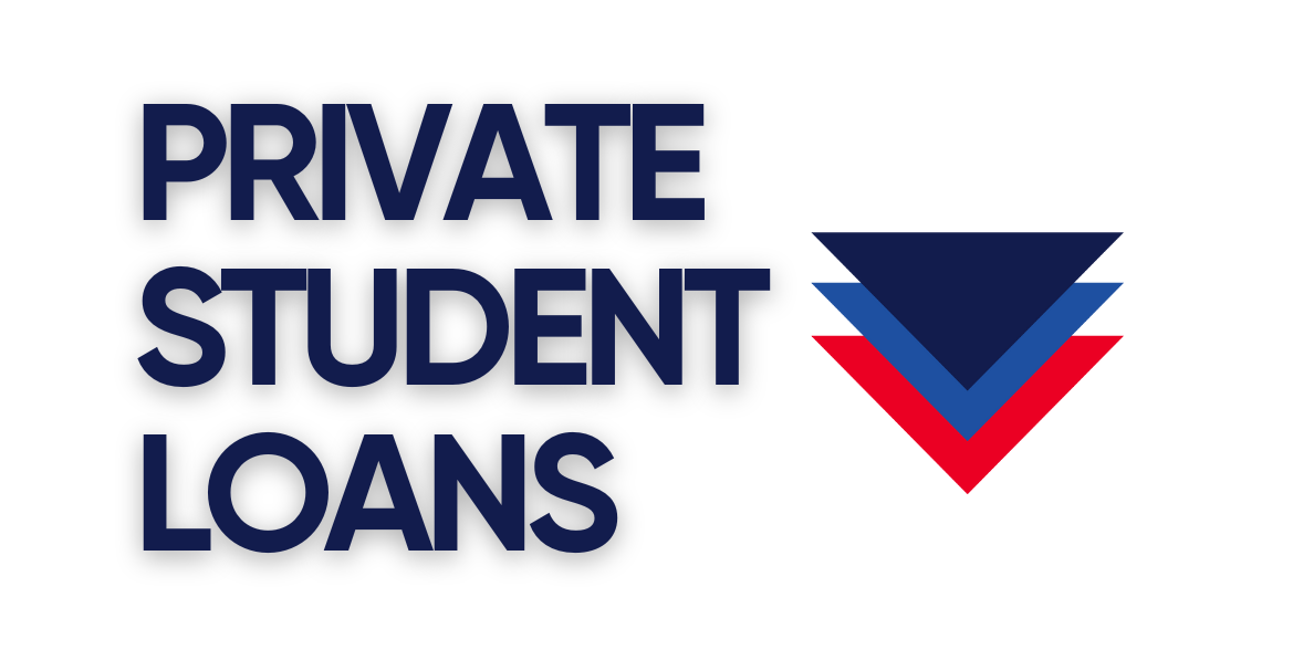 Private Student Loans graphic with arrows